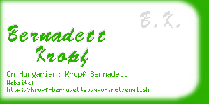 bernadett kropf business card